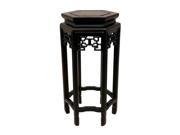 Hexagon Plant Stand in Dark Rosewood Finish 28 in. High