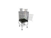 YML 20 Open Top Parrot Cage with Stand In Black 600HBLK