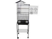 YML 3 8 Bar Spacing Tall Villa Top Small Bird Cage with Stand 6894_4814BLK