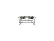 YML 10 Wrought Iron Stand with Double Stainless Steel Feeder Bowls DDB10
