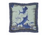 Guy Harvey Outdoor Marlin Clearwater Pillow with Fringe 22 in.