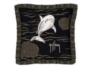 Guy Harvey Outdoor Dolphin Pillow with Fringe 18 in.