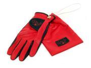 Golf Glove w Pouch in Red Clear Dot Left Large