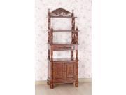 Hand Carved Wood 63 in. Book Case