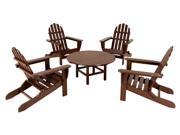 Classic Adirondack 5 Pc Conversation Table Set in Mahogany