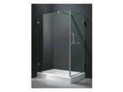 36 in. x 48 in. Frameless Chrome Shower Enclosure w Base Right Door