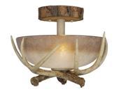 Vaxcel Lodge 12 Semi Flush Ceiling Light w French Scavo Glass CF33012NS