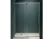 72 in. Frameless Clear Glass Shower Door w Chrome Hardware