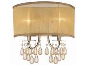 Crystorama Hampton Antique Brass Wall Sconce Etruscan Smooth Crystals 5622 AB