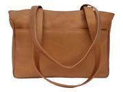 Saddle Travel Tote Bag w Front Rear Zip Pockets in Leather