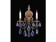 Crystorama Novella Ornate Brass Wall Sconce Swarovski Spectra 2702 OB CL SAQ