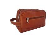 Top Zip Toiletry Kit in Saddle Leather