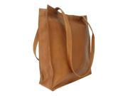Open Market Bag w Interior Zip Pocket in Saddle Leather
