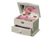 Marianne Mele Co 00812S10 Girl s Wooden Ivory Musical Ballerina One Drawer Jewelry Box