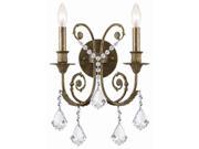 Crystorama Regis Clear Swarovski Crystal Wrought Iron Wall Sconce 5112 EB CL S