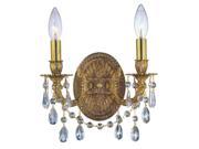 Crystorama Gramercy Ornate Casted Clear Strass Crystal Sconce 5522 AG CL S