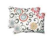 Outdoor Pom Pom Play Peachtini Over sized Rectangular Throw Pillow Set of 2