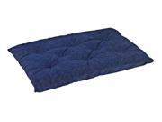 Tufted Cushion in Navy Filigree Fabric Small 22 x 15 x 3 in.