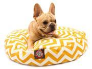 Yellow Chevron Round Pet Bed Small 30 in. L x 30 in. W x 4 in. H 3 lbs.