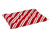 Tufted Cushion in Peppermint Stripe Fabric Large 33 x 22 x 3 in.
