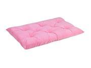 Tufted Cushion in Pink Fabric Small 22 x 15 x 3 in.