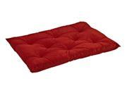 Tufted Cushion in Pomegranate Fabric Small 22 x 15 x 3 in.