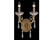 Crystorama Regal Solid Brass Lead Crystal Wall Sconce 5152 AG CL MWP