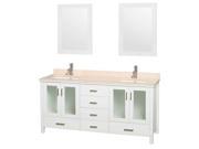 Eco friendly Double Bathroom Vanity with Ivory Marble Top