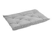 Tufted Cushion in Silver Treats Fabric X Large 40 x 26 x 3 in.