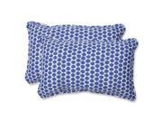 Outdoor Seeing Spots Navy Rectangular Throw Pillow Set of 2