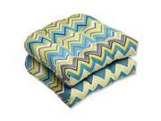 Outdoor Zig Zag Limeaide Wicker Seat Cushion Set of 2