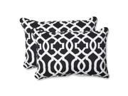 Outdoor New Geo Black White Over sized Rectangular Throw Pillow Set of 2