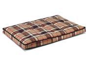 Luxury Crate Mattress in Kensington Plaid and Ebony Fabric Small 17 x 23 x 3 in.