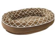 Designer Orbit Bed in Cedar Lattice and Toffee Fabric Medium 35 x 27 x 8 in.