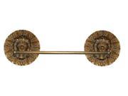 Round Lion Towel Bar in Antique Gold Finish