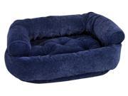 Double Donut Bed in Navy Filigree Fabric Large 42 x 32 x 16 in.