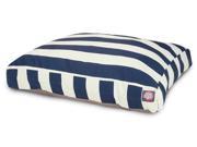 Navy Blue Vertical Stripe Rectangular Pet Bed Small 36 in. L x 29 in. W x 4 in. H 7 lbs.