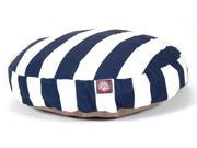 Navy Blue Vertical Stripe Round Pet Bed Small 30 in. L x 30 in. W x 4 in. H 3 lbs.