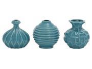 BENZARA 92578 The Blue Ceramic Vase 3 Assorted