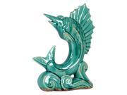 BENZARA BRU 129864 Glorious and Majestic Ceramic Standing Sail Fish Blue