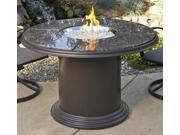 Outdoor Greatroom GC 48 DIN K 48 Dining Table with British Granite Top Lazy Susan Colonial Fiberglass Base and 20 Round Stainless Steel Crystal Fire Pit
