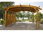 Arched Pergola Privacy Wall in Redwood Finish