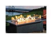 Fire Pit Coffee Table with Black Wicker Base