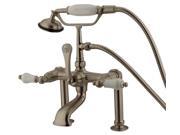 Kingston Brass Cc105T8 Clawfoot Tub Filler With Hand Shower Brushed Nickel Finish