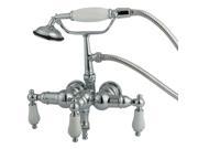 Kingston Brass Cc24T1 Clawfoot Tub Filler With Hand Shower Polished Chrome Finish
