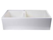 Biscuit Smooth Double Bowl Farm Sink