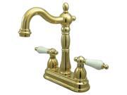 Kingston Brass KB1492PL Two Handle 4 in. Centerset Bar Faucet without Pop Up Rod