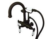 VINTAGE WALL MOUNT LEG TUB FILLER 3 8 CENTER H C HDL Oil Rubbed Bronze Finish