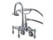 Kingston Brass Cc302T1 Clawfoot Tub Filler With Hand Shower Polished Chrome Finish