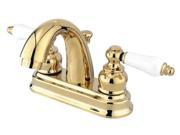 Kingston Brass KB5612PL Restoration 4 Inch Centerset Lavatory Faucet Polished Brass Not CA VT Compliant